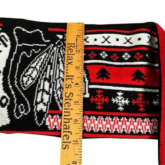 Chicago Blackhawks Scarf Red Black White Winter Design CIBC Promo - Picture 5 of 7